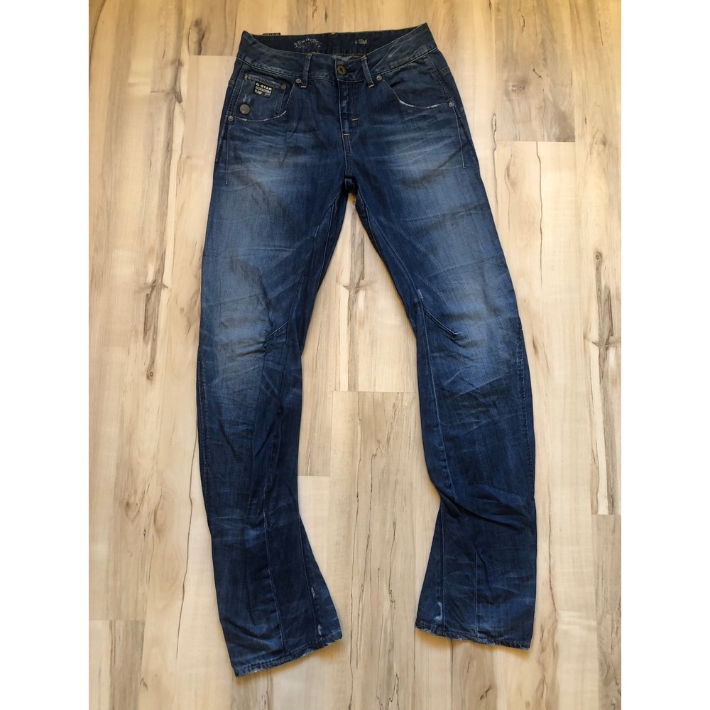 G-Star Raw Arc Loose Tapered Jeans Womens 27x32 Dark Wash Blue Twisted Leg Denim